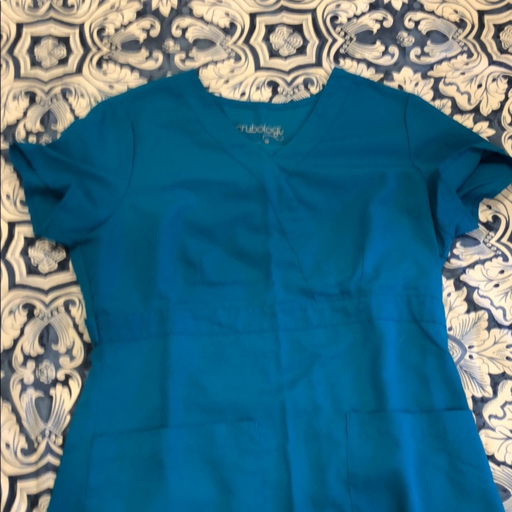 Scrubology mock wrap scrub top